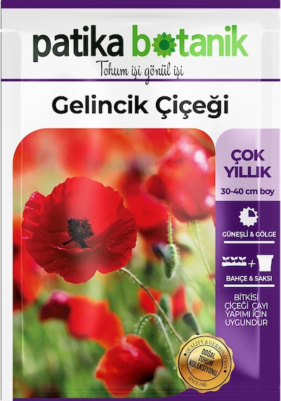 50 Adet Gelincik Çiçek Tohumu Papaver Rhoeas