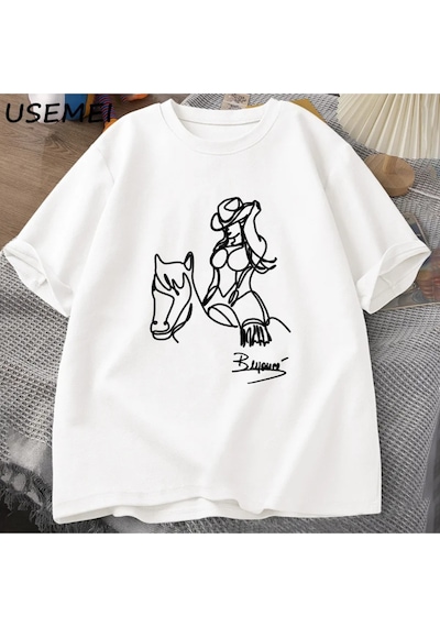Flood Of Style Beyonce Rönesans Dünya Turu T-shirt Erkek Kadın Pamuk Baskı T-shirt Yaz Rahat Kısa Kollu Tee Beyaz