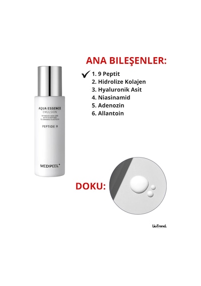 Medipeel Peptide 9 Aqua Essence Emulsion 250 Ml Canlandırıcı Yüz Emülsiyonu M0065