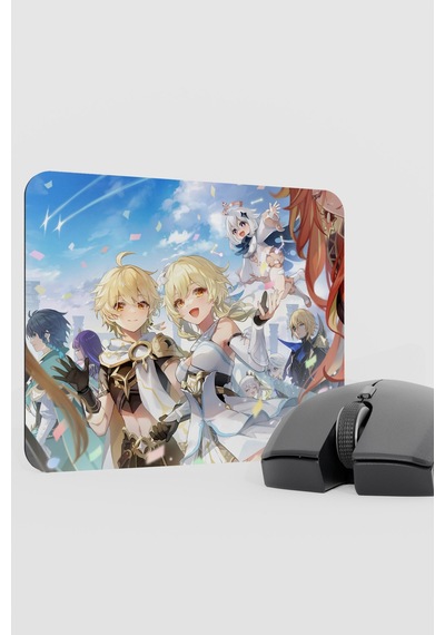 Aether Lumine Genshin Impact Anime Gacha V3 - 22x18 Gaming Mouse Pad Fare Altlığı
