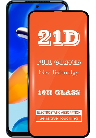 Xiaomi Redmi Note 11s ile Uyumlu Tam Kaplayan 21D Temperli Ekran Koruyucu Cam