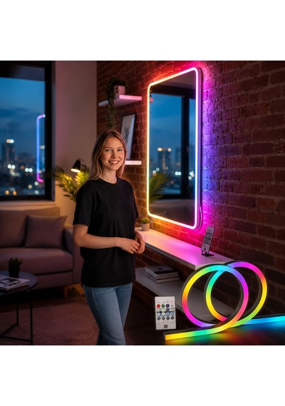 Ct-4567 Pixel Neon Led Set 5 Metre Rgb Kumandalı Esnek Şerit Işık İç & Dış Mekan Dekoratif Aydınlatma 1 Adet