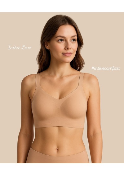 Intive Pureform Balensiz Dikişsiz Kopçasız Dokulu Seamless Bralet Koyu Bej
