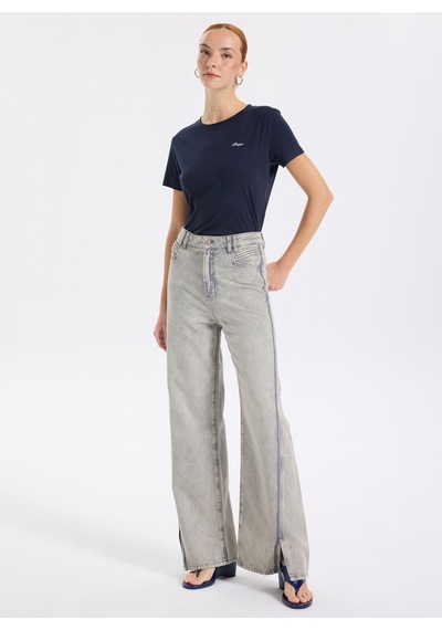 Boss Gri Kadın Lyocell Karışımlı Denim Pantolon 50542436