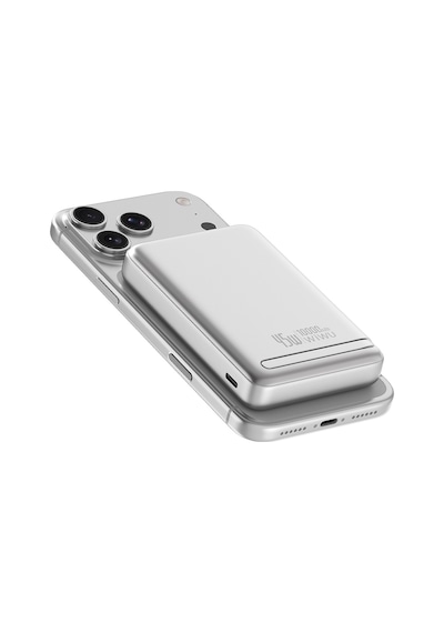 Wiwu Wi-p090 Mag Pro Serisi Qi2 Teknolojili Standlı 45w M-safe Wireless Powerbank 10.000mah Gümüş