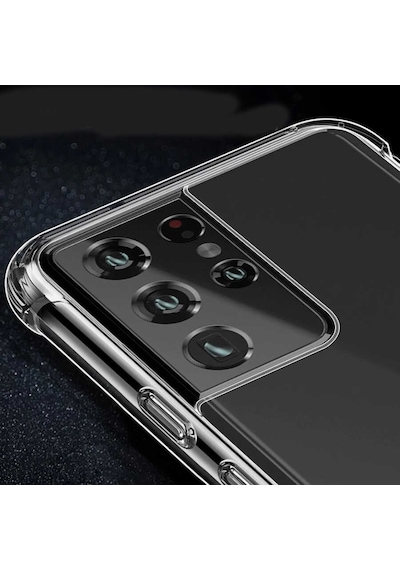 Galaxy S21 Ultra Kılıf Zore Nitro Anti Shock Silikon Kılıf Renksiz