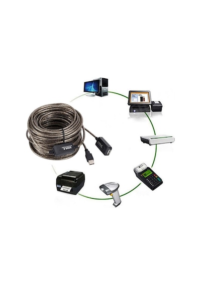 Usb 2.0 güçlendirilmiş extension kablo usb 2.0 dişi erkek kablo 20m