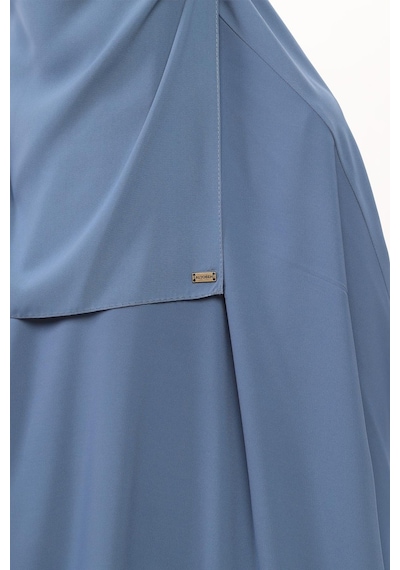 Altobeh Sultanbaş Nikaplı Çarşaf Cilbab Khimar Abaya Kolu Lastikli Hakim Yaka Peçeli Ferace Medine İpek Kot 1412-158-s-m Mavi