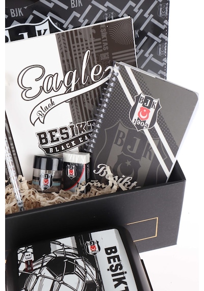 Dekomus Özel Kutulu Lisanslı Beşiktaş Beslenme Kabı Ve Kırtasiye Seti Altın