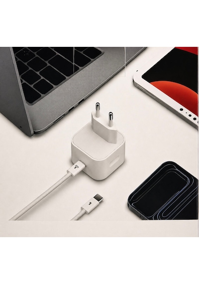 Teknonet Tn-hch16 45w Type-c Şarj Aleti Beyaz Adaptör Kablo Set Halinde