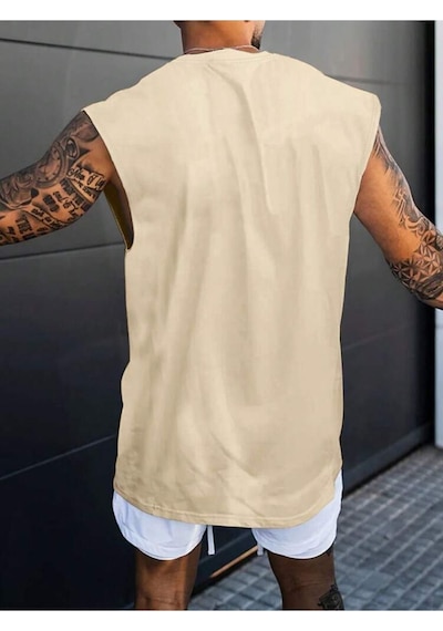 Altamira Erkek Dikey Baskılı Oversize Kolsuz T-shirt 001