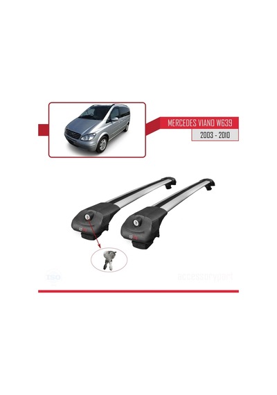 Mercedes Viano 2003-2010 Arası İle Uyumlu Ace-1 Ara Atkı Tavan Barı Gri
