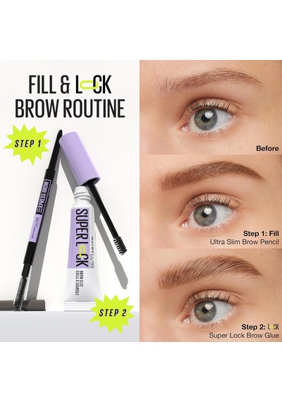 Super Lock Brow Glue Kaş Sabitleyici Maskara - Taupe Çok Renkli