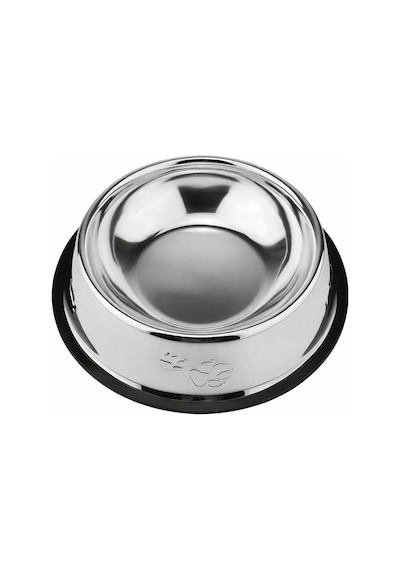 Paslanmaz Çelik 22 Cm. 500 Ml. Gri Kaymaz Taban Kedi Köpek Mama Ve Su Kabı Mt251