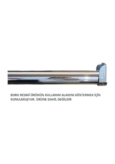 Gardrop Askı Borusu Flanşı 2'li Uzun Metalik