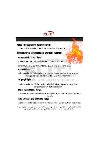 Elit Yangın 3 Adet Ruhsata Uygun 6 Kg Köpüklü Yangın Tüpü 4 Yıl Tarih Süreli