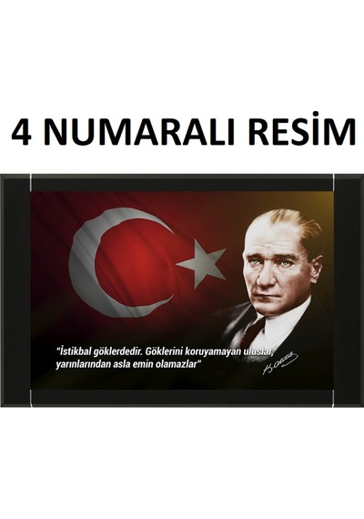 90X140 Cm Deri Çerçeveli Atatürk Resimli Makam Panosu
