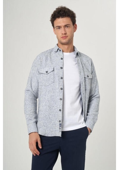 Bisse Erkek Regular Fit Uzun Kollu Flanel Gömlek Mavi Gm23y231072 D35 Mavi