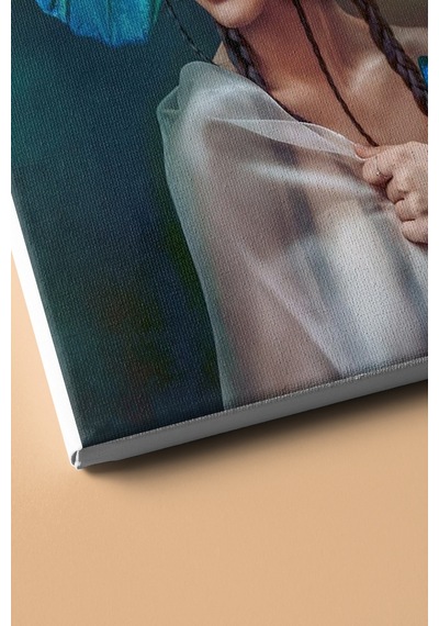 Webstyle Sayılarla Boyama Seti Kasnaklı Mavi Kelebek Ve Kızıl Kadın 50 X 65 Cm