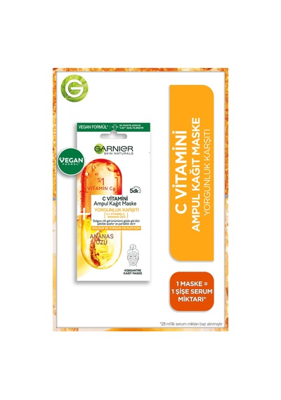 Garnier C Vitamini Karşıtı Ampul Kağıt Maske 15 Gr