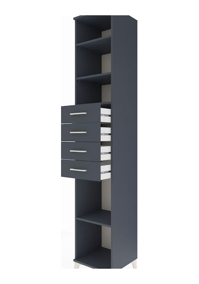 Hyperion Dolap 4 Raflı 4 Çekmeceli 44x44x243 Antrasit-antrasit Antrasit