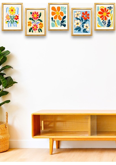 5 Parça Çerçeve Görünümlü Mdf Tablo Seti, Oturma Odası, Salon, Ofis, Ev Duvar Tablosu