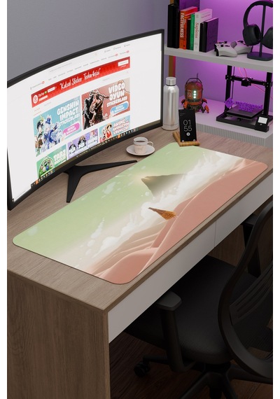 Journey Kaymaz Dikişli Kauçuk Oyuncu Mousepad V1 - 90x40 Xxl Gaming Mouse Pad Fare Altlığı