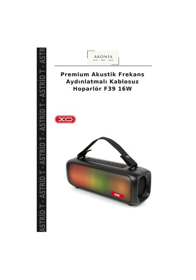 Premium Akustik Frekans Aydınlatmalı Kablosuz Hoparlör F39 16w