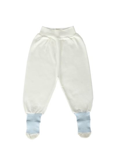 Baby Shez %100 Pamuklu Yenidoğan Bebek Çoraplı Tek Alt Pantolon Krem