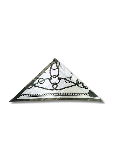 Tarzını Seç Zincir Desenli Haki Üçgen Fular Bandana Estacraft - 100x45 Cm