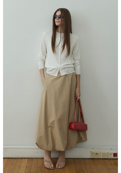 Suud Collection Camel Kemerli Balon Etek