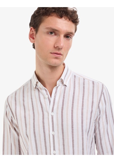 Pierre Cardin Erkek Koyu Kahverengi Gömlek Desenli 50320885-vr084