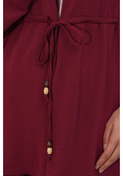 Bigdart Kadın Ayrobin Kimono Pantolon İkili Takım 30101 - Bordo