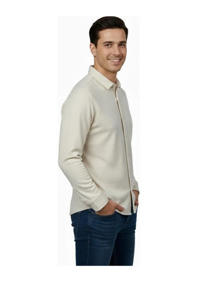 Raymons Erkek Spor Silim Fit Dokuma Gömlek Bgl-st04946 Taş