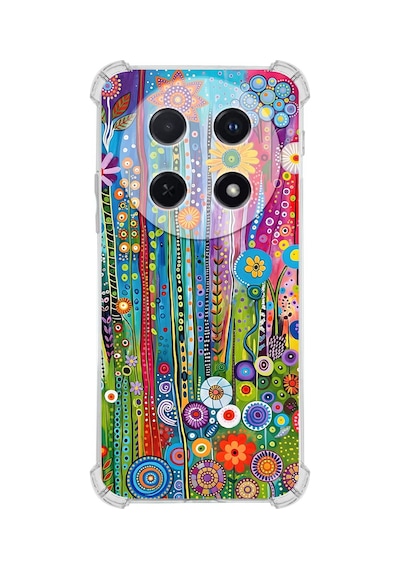 Printify Huawei Nova12i İle Uyumlu Düşlerin Dansı Serisi Folklorik Bahçe Tasarımlı Uv Baskılı Köşe Korumalı Antişok Kılıf Şeffaf