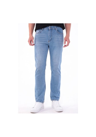 Blayn Jeans Erkek Mavi Diz İzi Yapmayan Pamuklu Esnek Denim Jean Kot Pantolon Regular Kalıp Buz