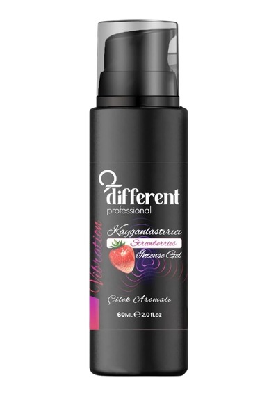 Different Professional Kayganlaştırıcı Çilek Aromalı Intense Jel, 60ml, Siyah, Vibrasyon Özellikli, 2.0 Fl.oz