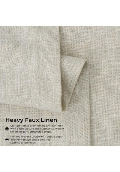 Hpd Half Price Drapes Fhlch-vet200210-108 Suni Keten Perde, 1 Panel, Krem Rengi 50 x 22