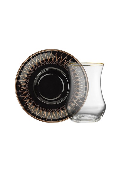 Sandro Moreno 1898 Davinci Siyah 12 Parça 6 Kişilik Çay Seti 150 Ml Siyah