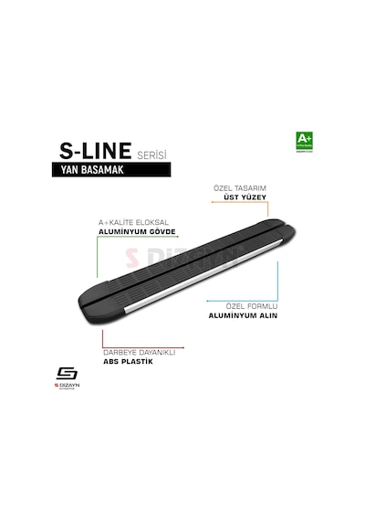 S-dizayn Jaecoo J7 S-line Aluminyum Yan Basamak 183 Cm 2023 Üzeri