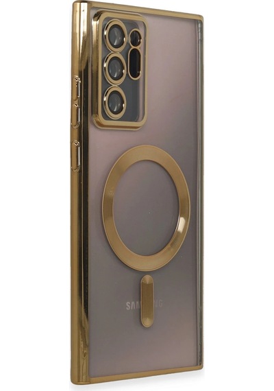 Newface Samsung Galaxy Uyumlu Note 20 Ultra Kılıf Kross Magneticsafe Kapak Semeglbl - 72 - Gold
