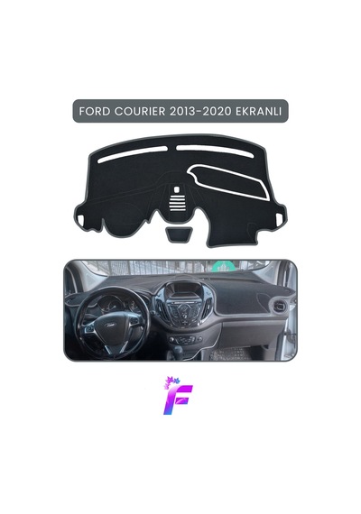 Ford Courier Ekranlı 2013-2020 Torpido Örtüsü Güneşten Korur Kolay Montaj Tam Uyum Tb68 Torpido Halısı