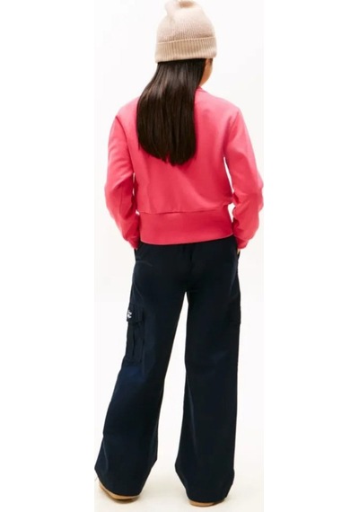 Tommy Hilfiger Kız Çocuk Geniş Bel Bantlı Nakış Logolu Sweatshirt - Koyu Pembe Çok Renkli Tommy Hilfiger Kız Çocuk Geniş Bel Bantlı Nakış Logolu Sweatshirt - Koyu Pembe Çok Renkli