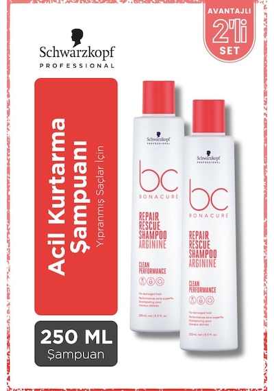 Bonacure Bc Clean Acil Kurtarma Şampuanı 250ml X 2 Adet - Yıpranmış Veya İşlem Görmüş Saçlar İçin