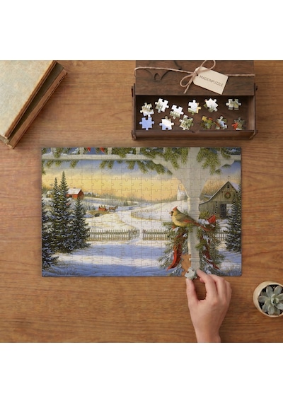 Noel Köyü - Kış Manzarası Tasarımı 240 Parça Ahşap Puzzle Ahşap Kutuda Mpy20422