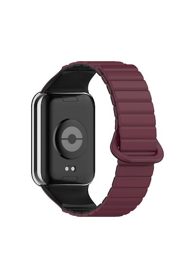 Xiaomi Mi Band 8 Pro Silikon Kordon Mkst Krd-105 Strap Kayış-koyu Kırmızı-siyah