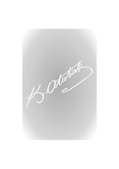 Beyaz 30 Cm Kemal Atatürk Imza Sticker Araba, Oto Araç Sticker