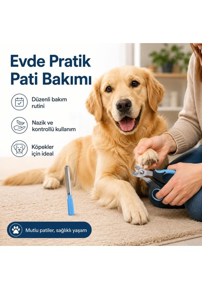 Kedi Ve Köpek Tırnak Makası - Evcil Hayvan Tırnak Kesme Makası Ve Metal Törpü - 2 Parçalı Ergonomik Pati Bakım