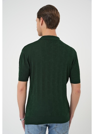 Efor Comfort Fit Polo Yaka Pamuklu Kısa Kol Casual Yeşil Triko Tişört Tr 880 Yeşil