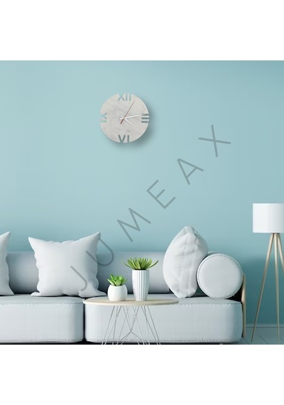 Jumeax Derry Beyaz Mermer Duvar Saati Beyaz